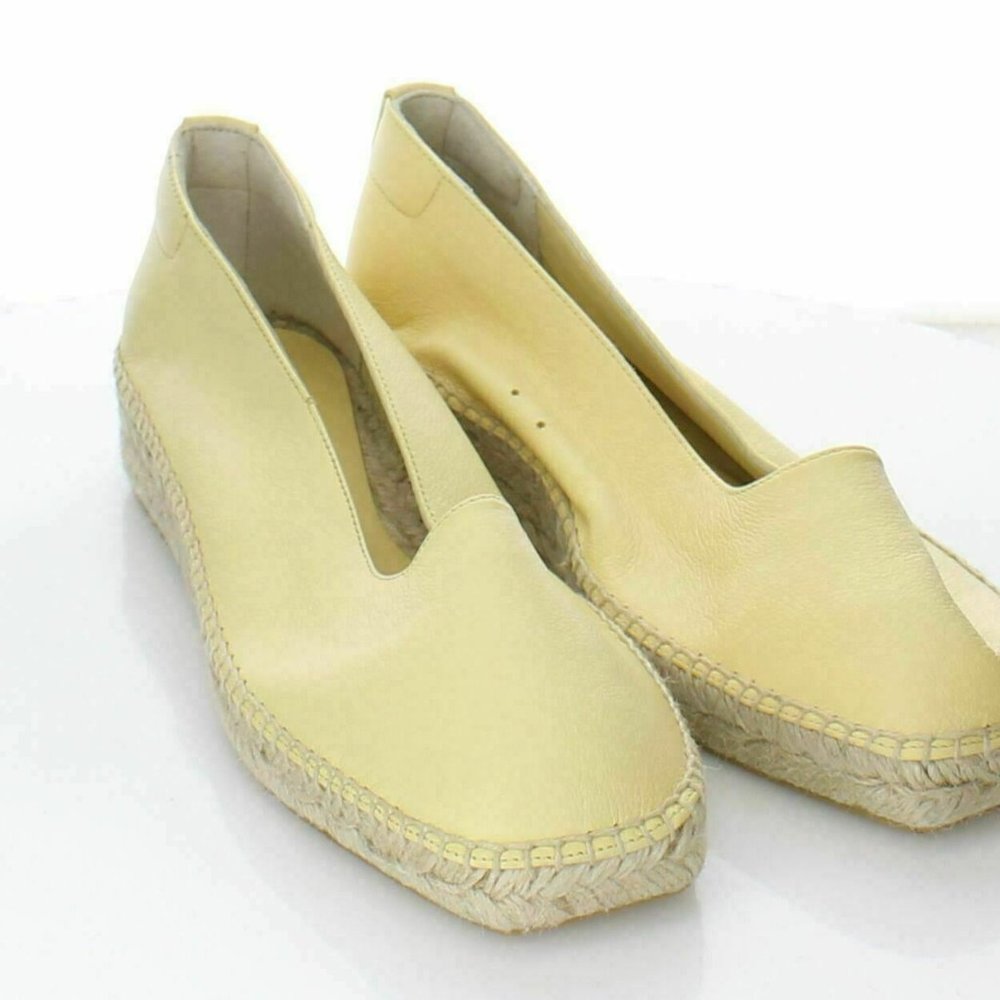 Everlane Yellow Leather Espadrilles - Size 9